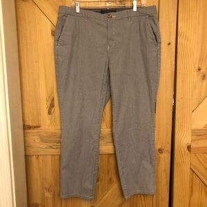 Tommy Hilfiger Womens Blue & White Striped Chinos Pants Size 16